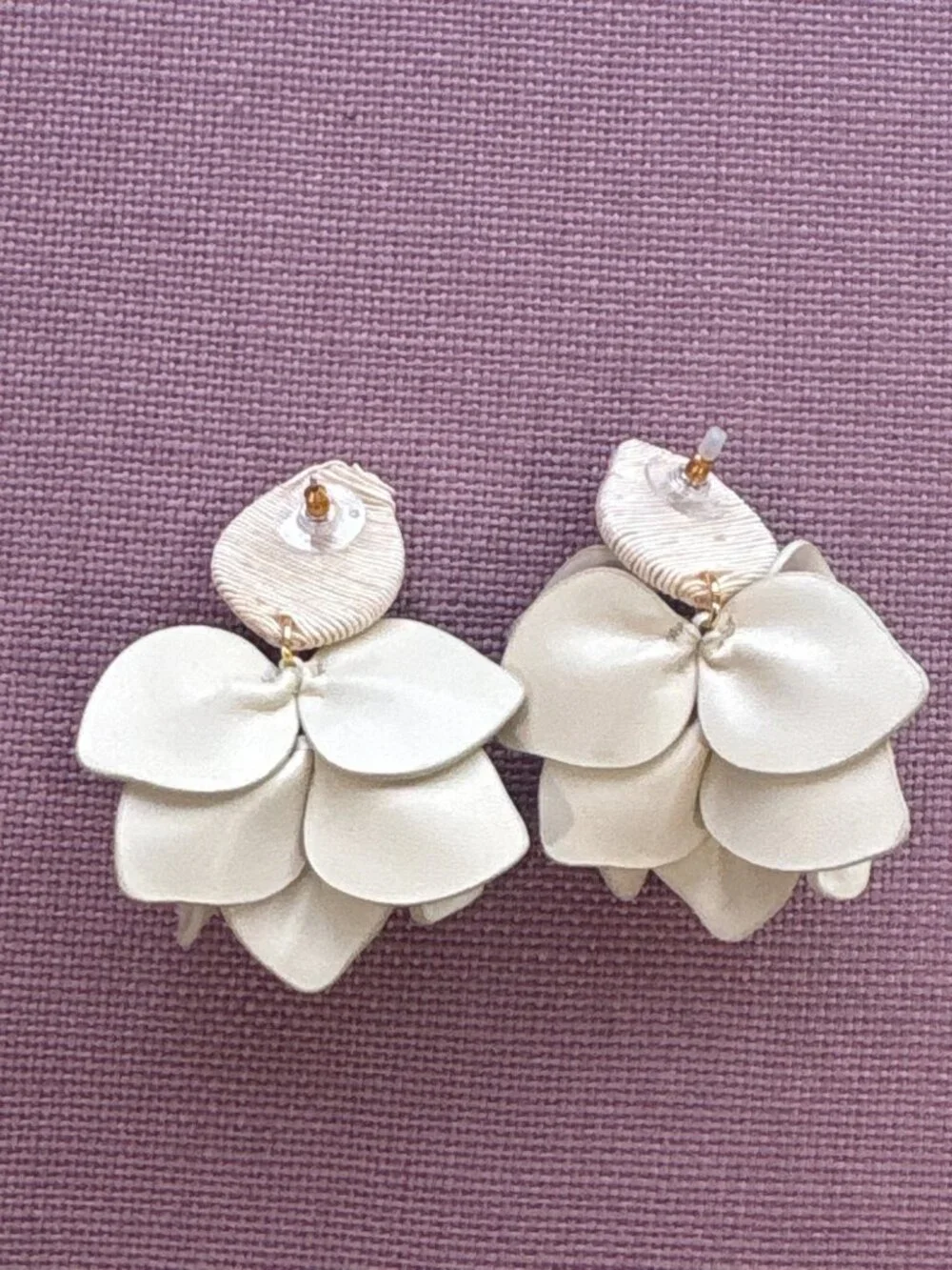 Tuckernuck Jewelry Silk and Leather Orchid Earring in Cream New Womens
